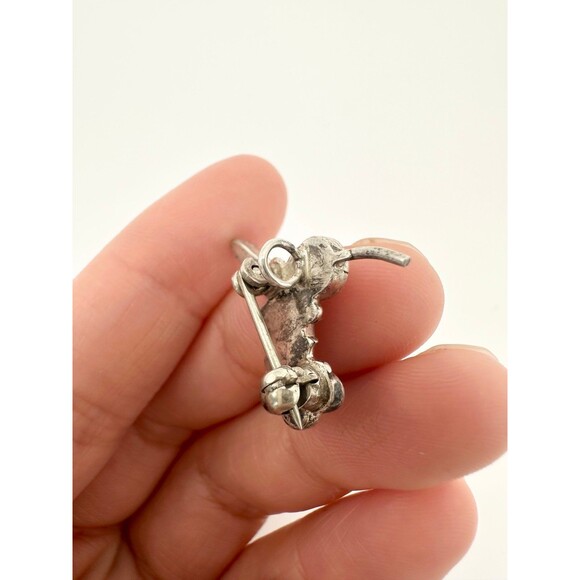 Native American sterling silver turquoise abalone hummingbird pendant pin - Picture 5 of 6